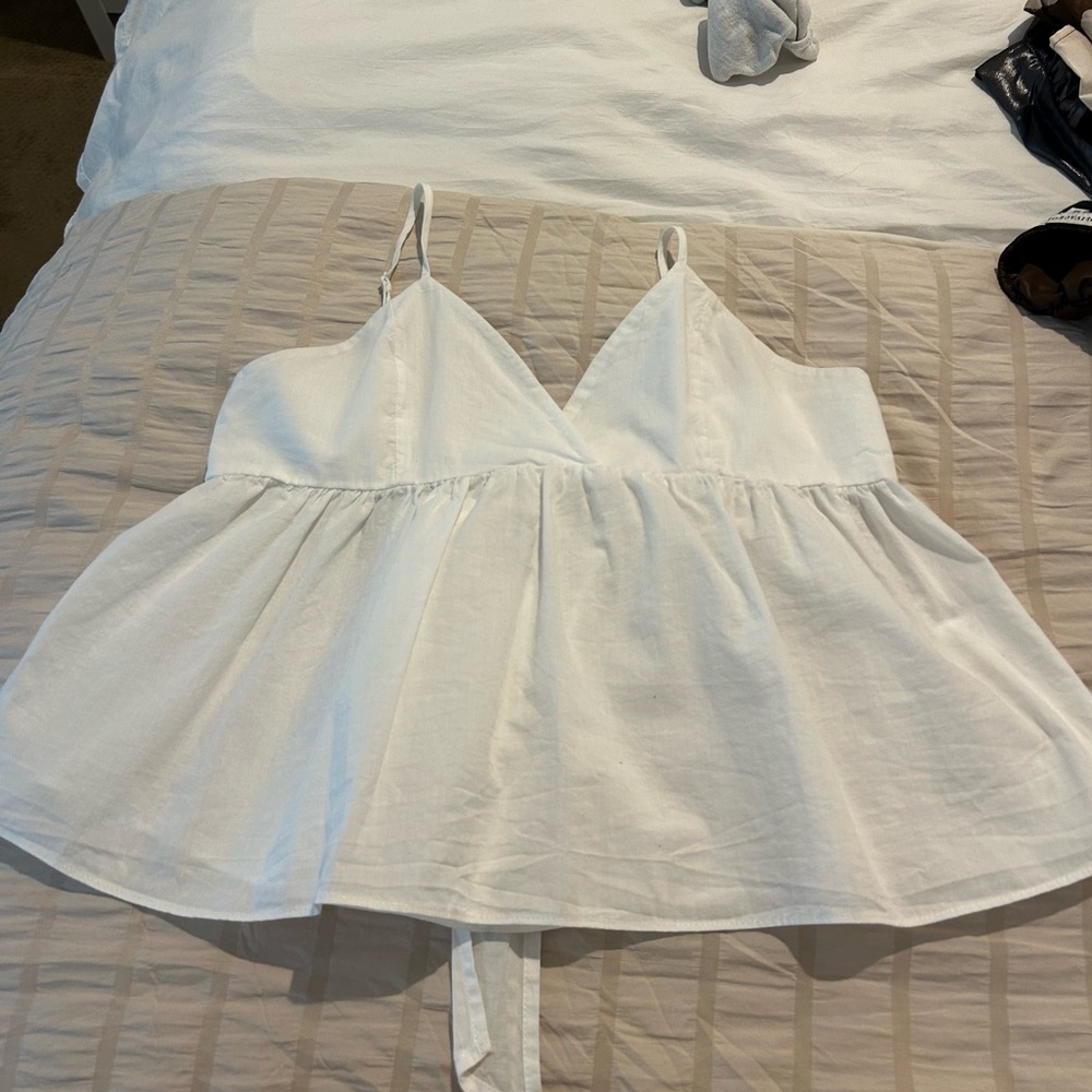 Women’s white baby doll tank